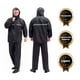 thumbnail image 2 of Impermeable Negro Traje Con Gorro Desmontable 1.80 mts Importadora La Merced Franjas Antirreflejantes PVC Resistente, 2 of 4