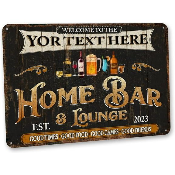 Bar Sign - Lounge & Basement Bar Accessories - Metal Sign 108122002198