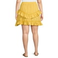 thumbnail image 3 of Time and Tru Women’s Lace Inset Tiered Mini Skirt, Sizes XS-XXXL, 3 of 5