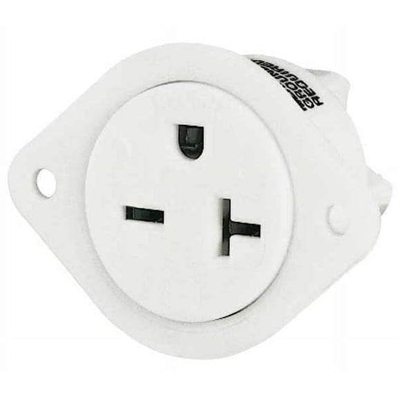 Bryant Flanged Receptacle,White,20A,3 Wires 5479