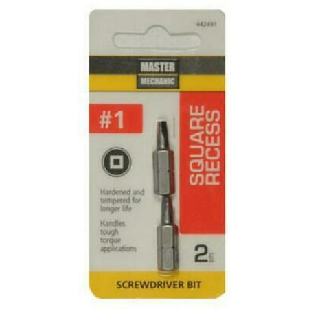 

4PK Master Mechanic 1 2 Count #1 Square Recessed Bit Tip 6/Case