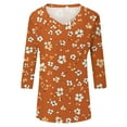 thumbnail image 4 of 3/4 Sleeve Tops for Women,3/4 Sleeve T Shirts for Women,Womens 3/4 Sleeve Tops,Womens 3/4 Sleeve Tops And Blouses,Womens 3/4 Sleeve Summer Tops,Womens 3/30 Sleeve Summer Tops Orange L, 4 of 5