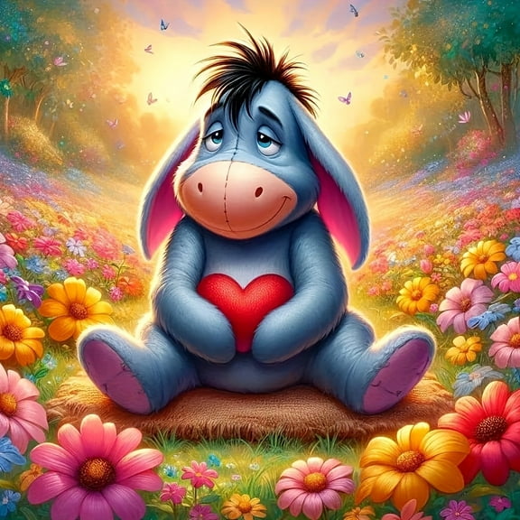 Eeyore 5D DIY Diamond painting kit full round drill, home decor, gift, 11.81x11. 81 inch