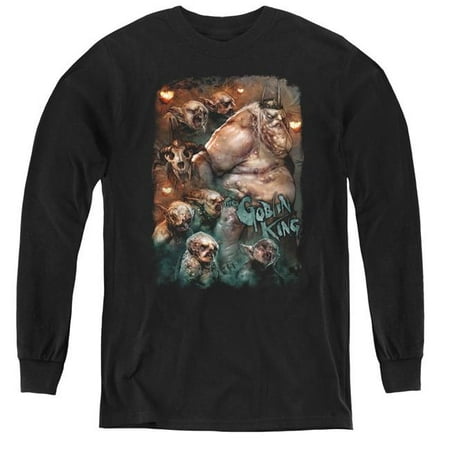 Trevco Sportswear HOB1052-YL-3 The Hobbit & Goblin King Youth Long Sleeve T-Shirt,  Black -