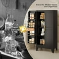 thumbnail image 4 of 51" H Metal Kitchen Pantry Storage Cabinet, Freestanding Tall Cupboard Storage Cabinet with Doors and Adjustable Shelves，Large Stand Up Food Cupboard for Living Room，Dinning Room(Black), 4 of 7