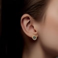 thumbnail image 2 of Black Moonstone Oval Stud Earrings | 14K Gold Plated Vintage-Inspired Jewelry | Protective Gemstone Studs for Women | Dainty Gemstone Earrings, 2 of 6