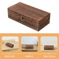 thumbnail image 4 of WEUVEB 2-Pack Vintage Wooden Storage Chests Dark Brown Decorative Keepsake Boxes for Home Organization and Décor, 4 of 8