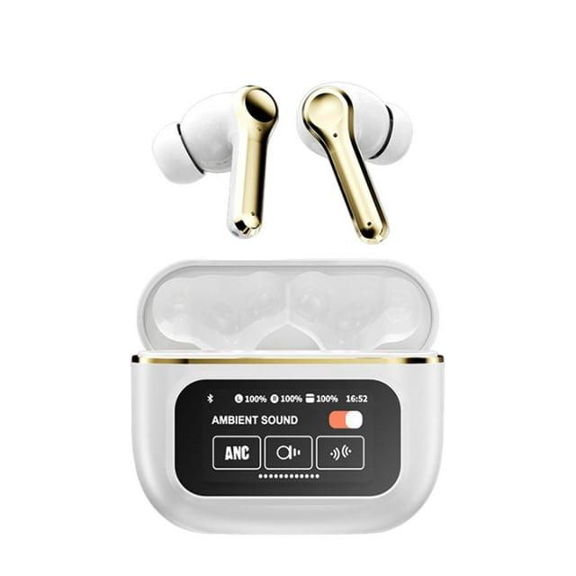 Auriculares Inalámbricos Bluetooth Activa de Cancelación de Ruido, Auriculares Bluetooth Impermeables con Pantalla, Auriculares Bluetooth Inalámbricos Deportivos Verdaderos, Adecuado para Teléfonos In
