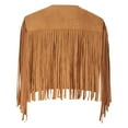 thumbnail image 6 of Oplxuo Women's Tassel Fringe Vest Sleeveless Suede Open Front Cardigan 70s Hippie Western Jacket, 6 of 6