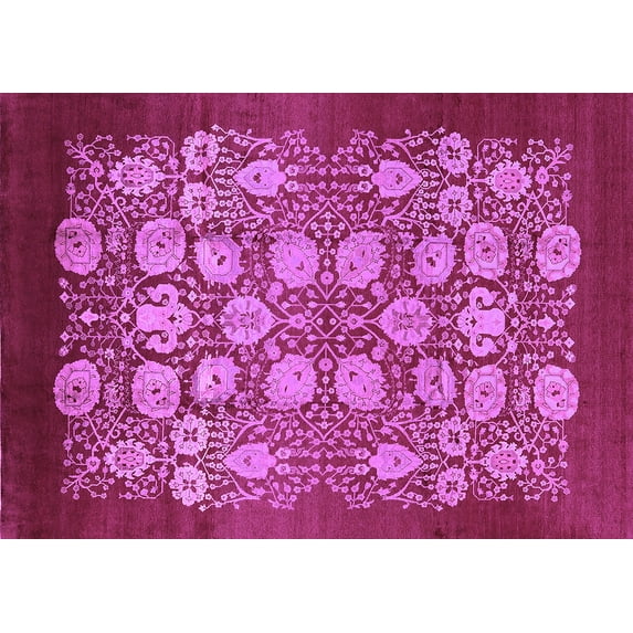 Ahgly Company Indoor Rectangle Oriental Purple Industrial Area Rugs, 5' x 7'
