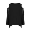 thumbnail image 6 of VEKDONE Plus Size Tops for Women Cold Shoulder Sexy Tops Fall Long Sleeve Sequins Tops Fashion Irregular Hem Loose Party Blouse, 6 of 7