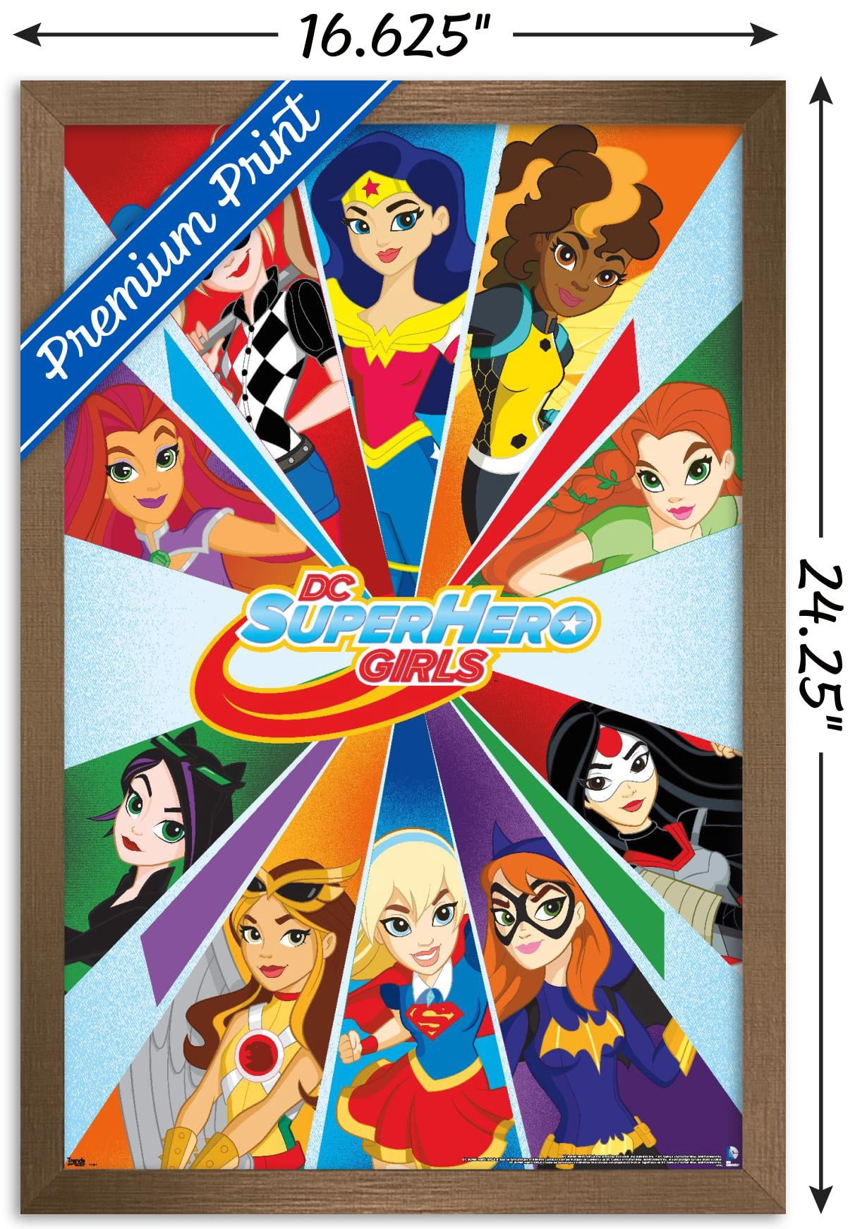 DC Comics TV - DC Superhero Girls - Collage Wall Poster, 14.725" x 22.375", Framed