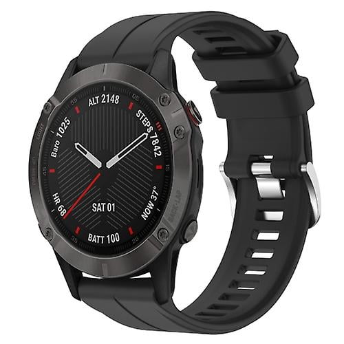 For Garmin Fenix 6 Sapphire Gps 22mm Solid Color Silicone Watch Band