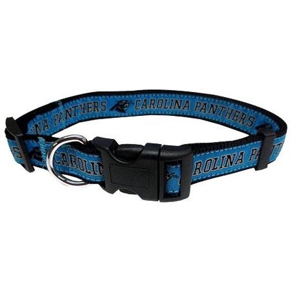 Pets First NFL Carolina Panthers Dog Collar - Heavy-Duty, Durable & Adjustable Football Collar for Dogs/ CATS - Medium