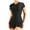 Black—swimsuit, variant on AGWOLF Womens One Piece Rash Guard Swimsuit Zipper Short Sleeves Sun Protection Surf Swim Suit Bodycon Stretch Workout Rompers
