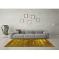 thumbnail image 3 of Ahgly Company Machine Washable Indoor Square Persian Yellow Bohemian Area Rugs, 4' Square, 3 of 4