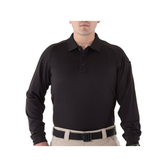 First Performance Long Sleeve Polo - Mens, Black, 3XL