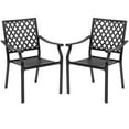 thumbnail image 5 of Gymax 2PCS Stackable Patio Dining Chairs Outdoor Metal Bistro Chairs W/ Curved Armrests, 5 of 5