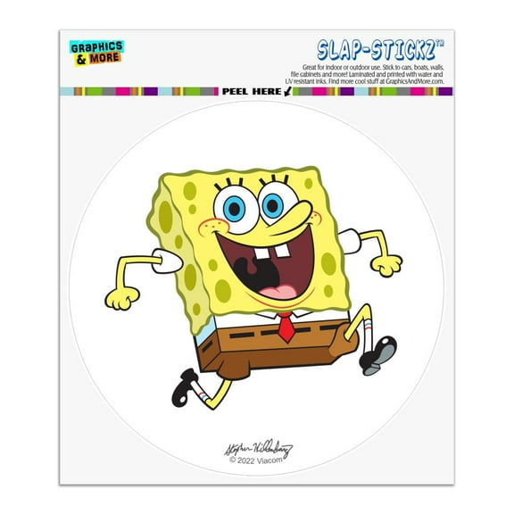 Running SpongeBob Automotive Car Window Locker Circle Bumper Sticker