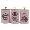 thumbnail image 2 of Abbracc 3Pcs Coffee Tea Sugar Containers Set Kitchen Canisters Set Iron Decor Organizer Pink, 2 of 9