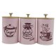 thumbnail image 2 of Juego de 3 recipientes para café, té y azúcar, botes de cocina, organizador de decoración de hierro Rosa, 2 of 9