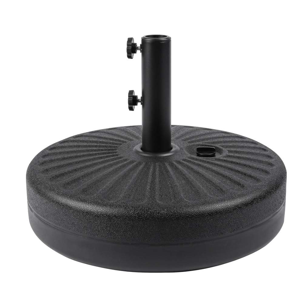 WestinTrends Paolo 9 Ft Patio Umbrella with Base Included, Market Table Umbrella with 20 Inch Fillable Black Round Base, Dark Green