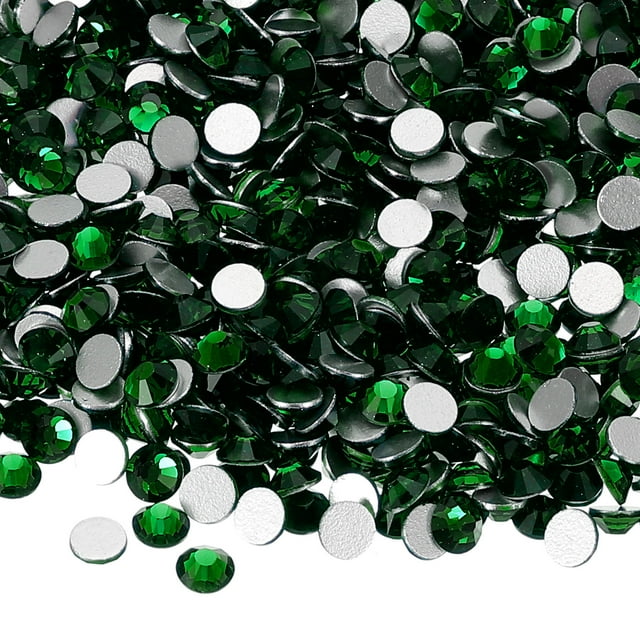 Uxcell 1600Pcs SS20 Redondo Flatback Cristal 4.6-4.8mm Piedras de strass Vidrio Verde oscuro