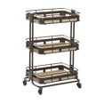 thumbnail image 3 of DecMode Metal Industrial Storage Cart, Brown, 18"W, 28"H, 3 of 9