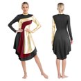 thumbnail image 3 of Vestidos de baile de adoración litúrgica para mujer, cuello simulado, manga larga, dobladillo curvo, coro, Ballet, danza lírica, vestido de actuación, 3 of 5
