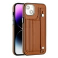 thumbnail image 2 of Allytech Slim Case for iPhone 15 with Portable Wristband & Card Slots, Premium PU Leather Kickstand Shockproof Drop Protection Anti-Scratch Case for Women Men - Brown, 2 of 7