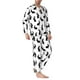 thumbnail image 2 of Fotbe Black Rabbit Pijama de Hombre con Estampado de Manga Larga, Conjunto de 2 Piezas, Ropa de Dormir Suave y Cómoda con Bolsillos-Small, 2 of 7