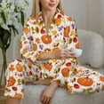 thumbnail image 6 of Salouo Autumn Plants Pattern Women's Pajamas Set Long Sleeve Button Down Sleepwear Soft Pj Lounge Sets for women 2 Piece Pjs Set with Long Pants-Small, 6 of 7