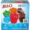 Jell-O Strawberry, Lemon-Lime & Orange Gelatin & Chocolate & Chocolate Vanilla Swirls Pudding Ready-to-Eat Sugar Free Pudding Cups & Jello Cups Gelatin Snack Variety Pack, 24 ct Cups