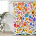 thumbnail image 2 of 60x72 Inch Shower Curtains for Bathroom Spring Floral Fabric Bath Curtain Decor Pastoral Colorful Summer Botanical Waterproof Restroom Curtains Shower Set Accessories with 12 Hooks 60 Inch, 2 of 6