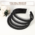 thumbnail image 5 of Unique Bargains 4pcs Teeth Comb Headband Solid Color Tooth Comb Hair Hoop for Women Hair Accessories Black, 5 of 7