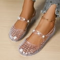 thumbnail image 2 of Xijirk Sandals Women,Clear Sandals Jelly Slide Breathable Flat Design Summer Footwear Womens Sandals for Beach and Bathing,Womens Sandals,White,6.5, 2 of 8