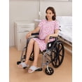 thumbnail image 4 of Pinspark Hospital Gowns for Women Open Back Tear Away Short Sleeve Dress Snap Open Post Surgery Adaptive Nightgown with Pockets, 4 of 6
