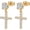 Cross-Silver, variant on Cross Earrings for Men Women 925 Sterling Silver Dangle Earrings Hypoallergenic Silver Gold Stud Cubic Zirconia
