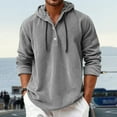 thumbnail image 2 of Corduroy Hoodies for Men 2026 Fall Winter Long Sleeve Casual Plain Loose Hooded Sweatshirt Mens Pullover Top, 2 of 5