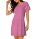 thumbnail image 2 of Fotbe Gingham Bata de Dormir para Mujer con Estampado, Camisón de Algodón de Manga Corta, Ropa de Dormir Casual, 2 of 6