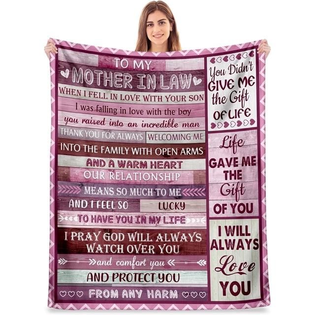 LHSHID Mother in Law Gifts Mother in Law Birthday Gifts Blanket Throw Blanket Gifts to Mother in Law Birthday Gifts Mother’s Day Mother in Law Gift from Daughter Son in Law 30"x40"