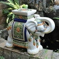 thumbnail image 1 of International Caravan VHO16A-C-LG-125 Large Porcelain Elephant Stool - White, 1 of 1