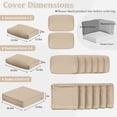 thumbnail image 2 of Snubbull 14 Piece 26" x 26" Patio Cushion Covers Replacement, Outdoor Patio Wicker Sofa Washable Cushion Slipcovers with Zipper, Sand, 2 of 8