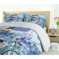 thumbnail image 5 of Ambesonne Paris Duvet Cover Set, Woman on Bicycle with Cat, 2-Calking, Multicolor, 5 of 7
