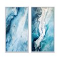 thumbnail image 2 of Designart "Arctic Glacier Landscape Aerial Perspective VI" Glacier Framed Wall Art Set Of 2 - Country Blue Gallery Wall Frame Set For Home Decor, 2 of 6