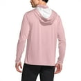thumbnail image 5 of ZCFZJW Fishing Shirts for Men, Lightweight Quick Dry Summer Hooded Sun Shirt with Mask Long Sleeve UPF 50 Rash Guards Cooling Lightweight Hoodies Tops Pink#02 XXXL, 5 of 7