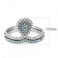 thumbnail image 2 of Women's Stainless Steel High polished CZ Sea Blue 2.18(g) Engagement Ring, 2 of 5
