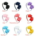 thumbnail image 2 of Solid Color Little Girls Boutique Tiara Headwear Hair Hoop Ribbon Headbands Bow Hairband Kids Hair Accessories WHITE, 2 of 8