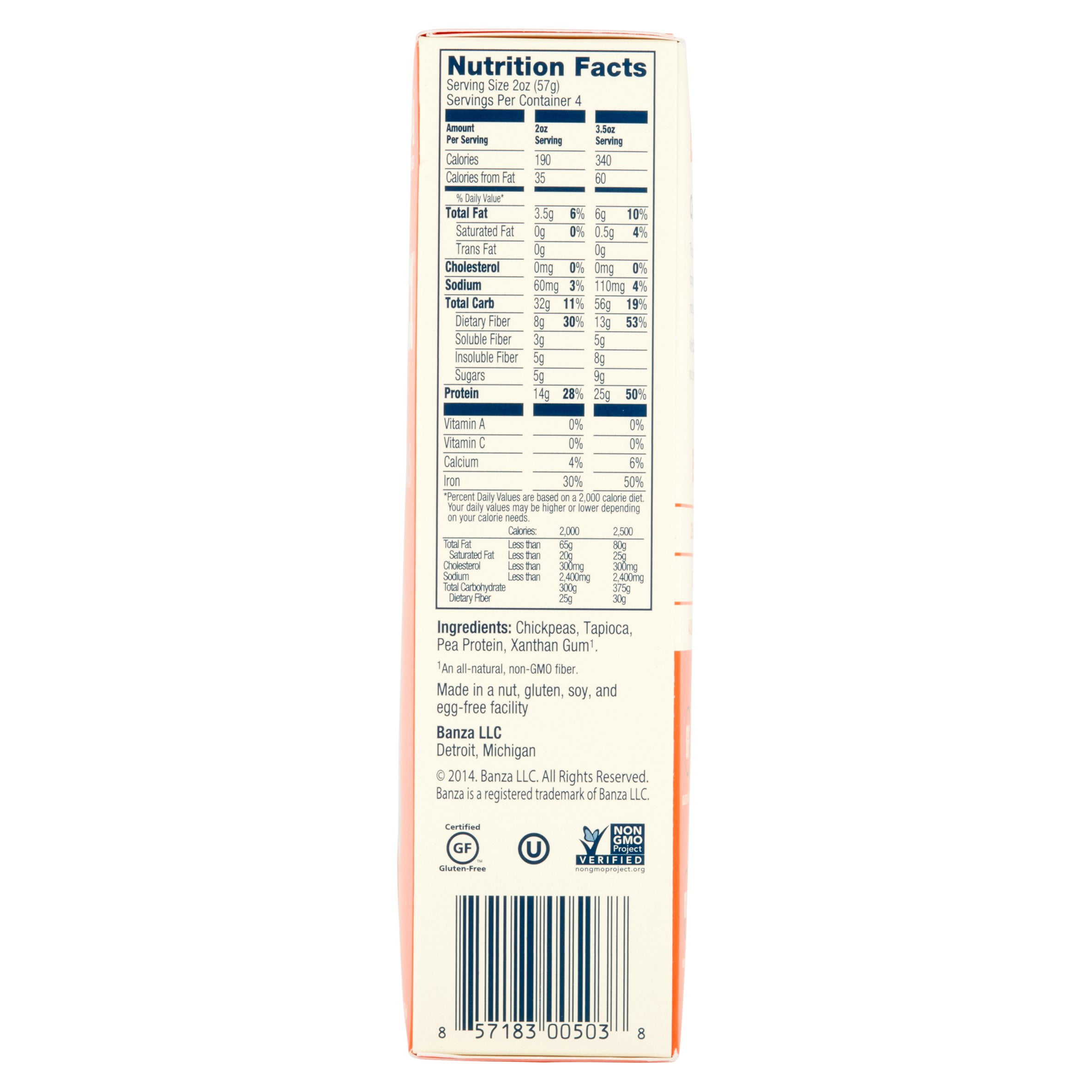 Banza Shells Made from Chickpeas Pasta, 8 oz, 6 pack