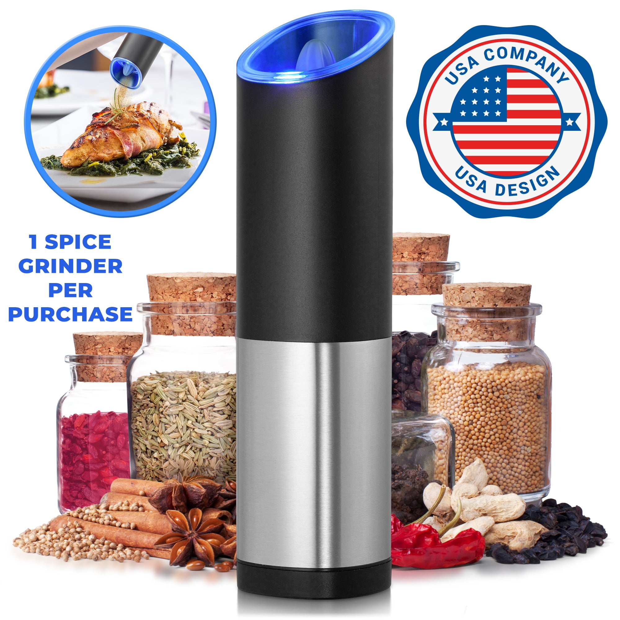 ChefGiant Automatic Gravity Activated Spice Grinder Set CGK6124 - The Home  Depot